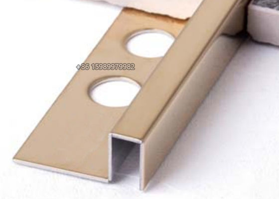 磨かれた金のステンレス鋼の正方形の端のタイルのトリムの転移ストリップSUS316
